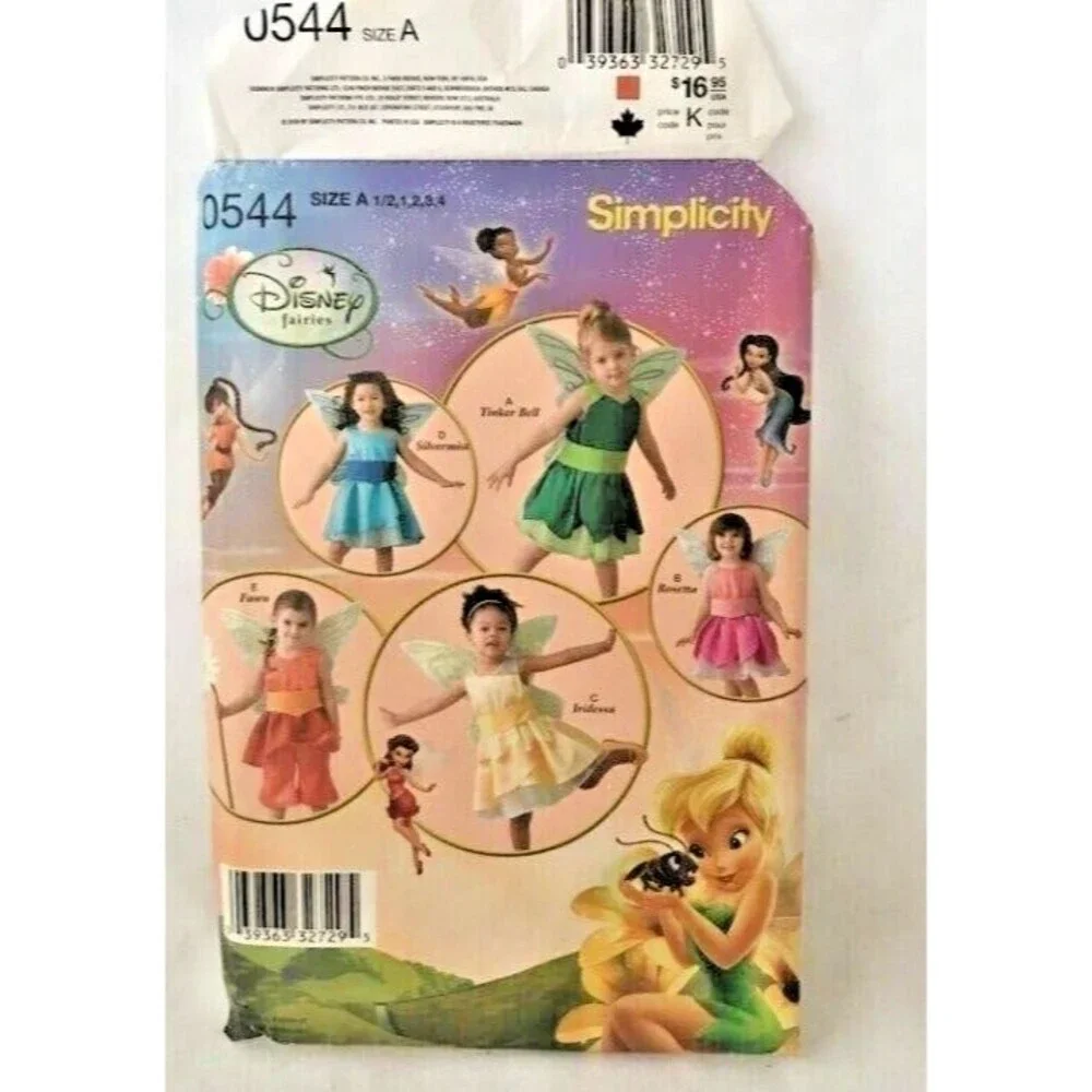 #0544 Simplicity,Tinkerbell costume sewing pattern BABY TODDLER 1/1-4
